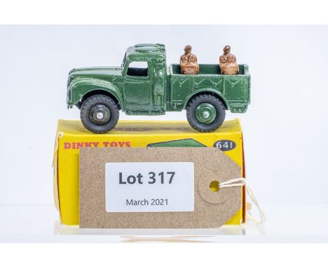 Manufacturer  - Dinky | Description - Army 1 Ton Cargo Truck | Stock Code - 641 | Notes - Reproduction Box| Scale - 1:43 | Ce