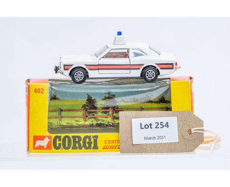 Manufacturer  - Corgi | Description - Ford Cortina Police Car | Stock Code - 402 | Notes - Original Box| Scale - 1:43 | Certi