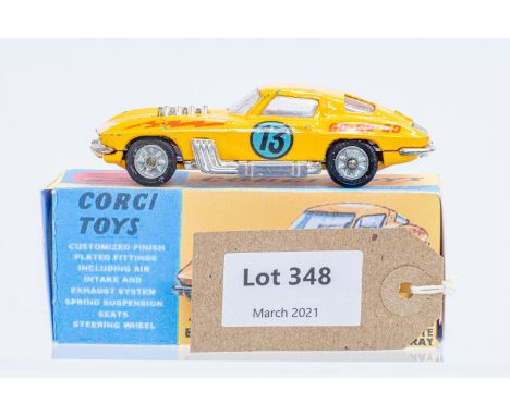 Manufacturer  - Corgi | Description - Customized Chevrolet Corvette Sting Ray | Stock Code - 337 | Notes - Reproduction Box| 