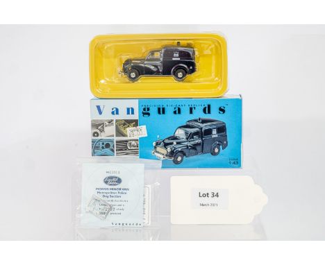 Manufacturer  - Vanguards | Description - Morris Minor Van - Metropolitan Police Dog Section | Stock Code - VA11014 | Notes -