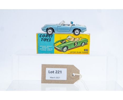 Manufacturer  - Corgi | Description - Lotus Elan Coupe | Stock Code - 319 | Notes - Original Box| Scale - 1:43 | Certificate 