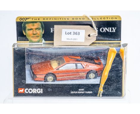 Manufacturer  - Corgi | Description - James Bond Lotus Esprit Turbo | Stock Code - 04701 | Notes - None| Scale - 1:36 | Certi