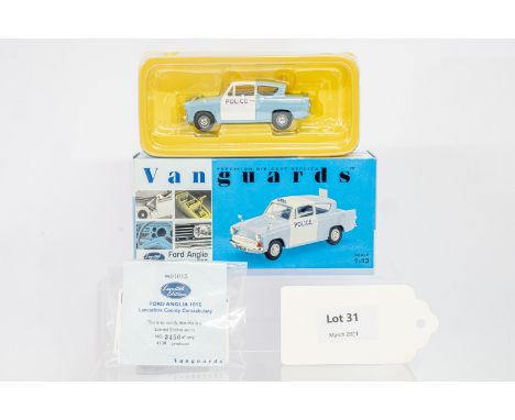 Manufacturer  - Vanguards | Description - Ford Anglia 105E - Lancashire County Constabulary | Stock Code - VA01015 | Notes - 