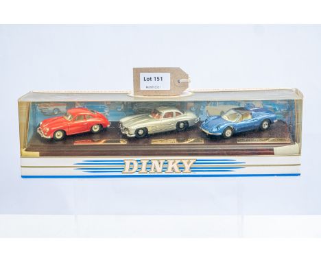 Manufacturer  - Dinky | Description - Box Set of 3 Models, Porsche 356A Coupe 1958, MercedesBenz 300SL Gullwing 1955, Ferrari