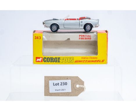 Manufacturer  - Corgi | Description - Pontiac Firebird | Stock Code - 343 | Notes - Original Box| Scale - 1:43 | Certificate 