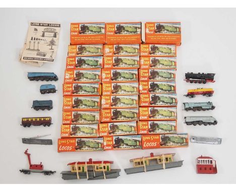 A large quantity of LONE STAR OOO (N) gauge cast metal locomotives and coaches, mostly in original boxes together with some a