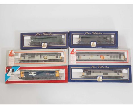 A group of LIMA OO gauge diesel locomotives comprising examples of classes 20, 31, 50 and 73 - VG in G/VG boxes (6)