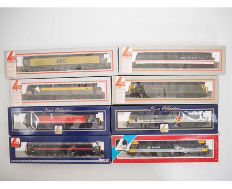 A group of LIMA OO gauge class 47 diesel locomotives in various liveries together with a class 59 diesel in ARC livery  - G/V