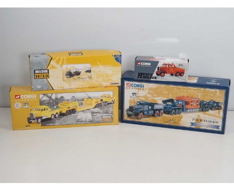 A group of CORGI 1:50 scale Heavy Haulage and others diecast lorry sets - VG/E in G/VG boxes (4)