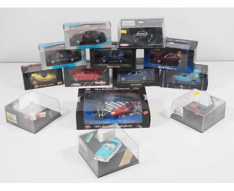 A mixed group of 1:43 scale diecast cars by AUTOART, VITESSE, MINICHAMPS and others - VG in G/VG boxes (13)