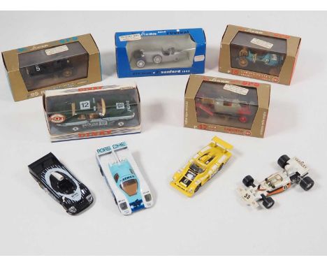 A mixed group of boxed and unboxed diecast racing cars by BRUMM and others - G/VG in G/VG boxes (where boxed) (9)