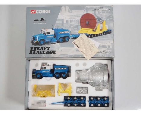 A CORGI 1:50 scale 18001 Heavy Haulage set in Econofreight Heavy Transport Limited livery - appears unused - VG/E in G/VG box