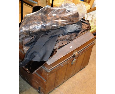 METAL TRUNK &amp; VARIOUS FURS     