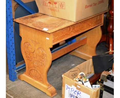 CARVED WOODEN BENCH / SETTLE     