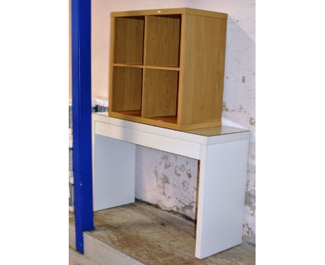 MODERN CONSOLE TABLE &amp; MODERN OAK EFFECT STORAGE UNIT     