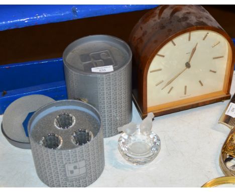 SMITHS MANTLE CLOCK &amp; 2 BOXED SWAROVSKI ORNAMENT SETS     