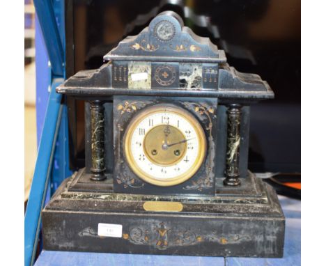 VICTORIAN SLATE MANTLE CLOCK     