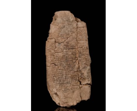 Circa 1900 BCA large rectangular-section ceramic tablet, bearing cuneiform script to both faces.Documents such as they were u