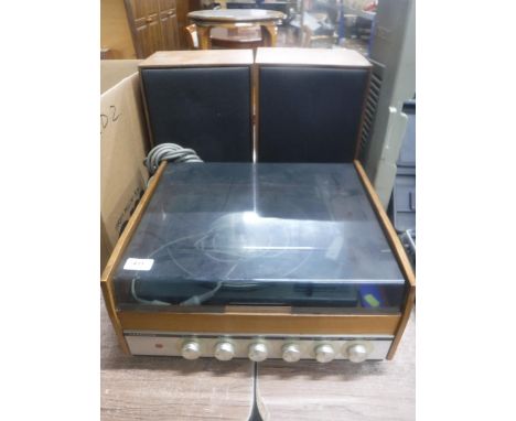 A mid 20th century Ferguson Solid State record player with speakers 