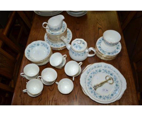 Colclough china tea / table service, blue floral pattern