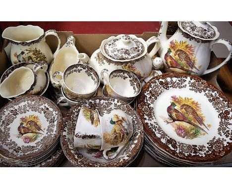 A Royal Worcester group Palissy Games Series part tea and dinner service, having transfer printed decoration 