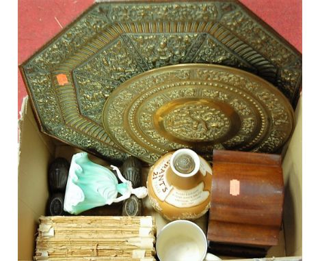 A collection of miscellaneous items, to include; Coalport figure Debutante of the Year, Epson Summer Ball, a pair of iron dum