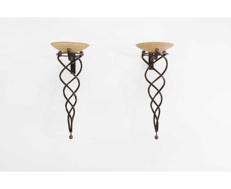Jean-François Crochet (French, b.1949), a pair of 'Antinea' wall lights, designed for Terzani, of neoclassical torch form, ea