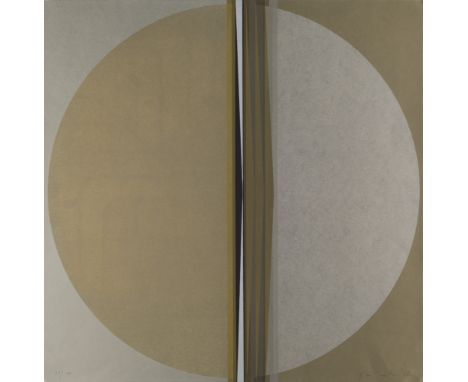 Lothar Quinte.  (1923 Neisse - 2000 Wintzenbach (Frankreich)). o.T. (Komposition in Gold, Silber und Schwarz). 1967. Farbseri