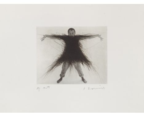 Wiener Aktionismus - - Arnulf Rainer.  (1929 Baden b. Wien). Flederflang. 1973/74. Kaltnadel über Zinkplatte auf BFK Rives-Ve