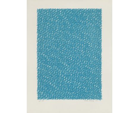 Italienische Moderne Piero Dorazio (1929 Rom - 2005 Perugia)o.T. (Abstrakte Komposition mit blauem Liniennetz). 1961. Farblit