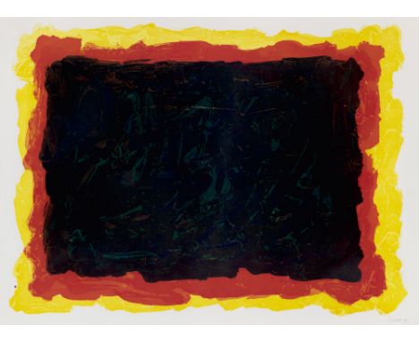 Minimalismus - - Sol LeWitt.  (1928 Hartford, Connecticut - 2007 New York). Irregular Red, Yellow and Blue Rectangles Superim