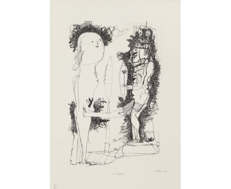 Ostdeutsche Kunst Gerhard Altenbourg (1926 Rödichen/Schnepfenthal - 1989 Meißen)Ein Kinderspiel. 1966. Lithographie auf feste