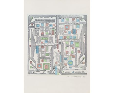 Britische Moderne Eduardo Paolozzi (1924 Edinburgh - 2005 London)o.T. 1979. Farblithographie auf Velin. 41,5 x 39,5 cm (62,5 