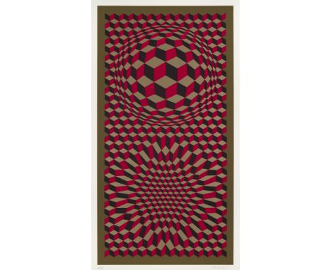 Geometrische Abstraktion - Op Art Victor Vasarely (1906 Pécs - 1997 Paris)VP Cheyt-75. 1975. Farbserigraphie auf leichtem Vel