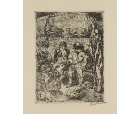 Expressionismus - - Max Beckmann.  (1884 Leipzig - 1950 New York). Vierte Klasse II. 1913. Kaltnadelradierung auf Velin. 19,5