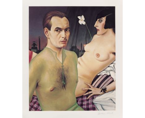 Neue Sachlichkeit - - Christian Schad.  (1894 Miesbach - 1982 Stuttgart). Selbst. 1927/1982. Farbserigraphie auf BFK Rives-Bü