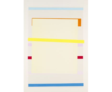 Imi Knoebel (d.i. Wolf Knöbel).  (1940 Dessau -  lebt in Düsseldorf). Yellow (Grey Flat). 1996. Farblithographie mit Schablon