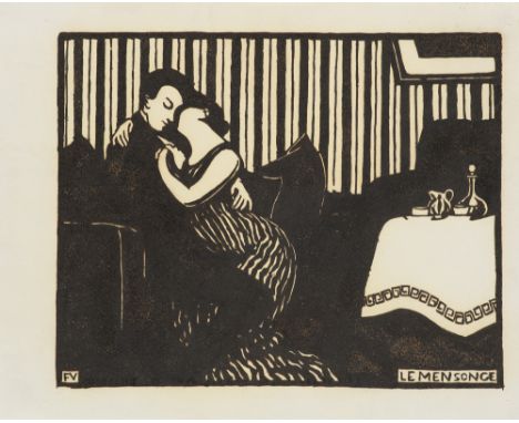 Klassische Moderne Félix Vallotton (1865 Lausanne - 1925 Paris)Le mensonge. 1897. Holzschnitt auf cremefarbenem Canson &amp; 