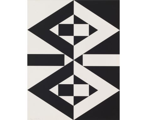 Geometrische Abstraktion - Op Art Imre Kocsis (1937 Karcag, Ungarn - 1991 Kaltherberg)2 Arbeiten. 1971. Je Serigraphie auf le