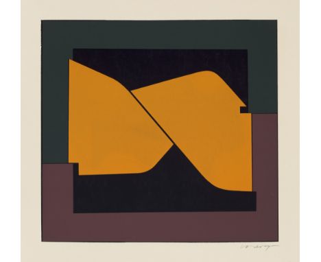 Victor Vasarely.  (1906 Pécs - 1997 Paris). Kandahar. 1953. Farbserigraphie auf leichtem Velinkarton. 34,4 x 36,8 cm (51,2 x 