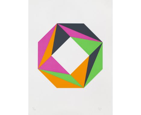Max Bill.  (1908 Winterthur - 1994 Berlin). o.T., aus: Artists Against Torture. 1993. Farbserigraphie auf leichtem Velinkarto