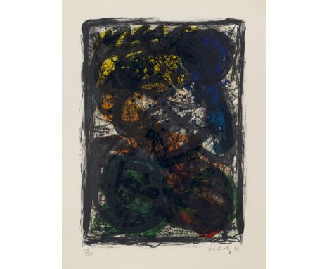Pierre Alechinsky (1927 Brüssel -  lebt in Bougival/Frankreich)Le Pays noir. 1962. Farblithographie auf Arches-Velin (mit Wz)