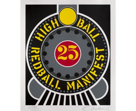 Robert Indiana.  (1928 New Castle, Indiana (USA) - 2018 Vinalhaven, Maine (USA)). Highball in the Redball Manifest. 1996. Far