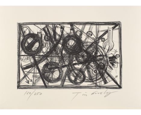 Nouveau Réalisme Jean Tinguely (1925 Fribourg - 1991 Bern)o.T. Lithographie auf Velin. 34 x 53 cm (54 x 76,5 cm). Signiert un