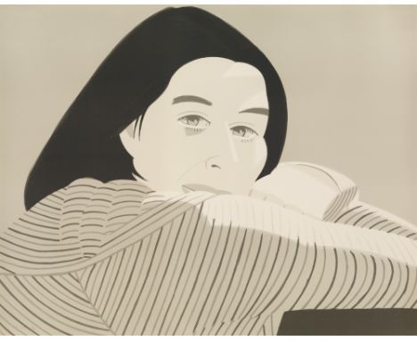 Alex Katz.  (1927 New York). Striped Jacket. 1981. Farblithographie auf Velinkarton. 74,5 x 90 cm. Signiert und nummeriert. P