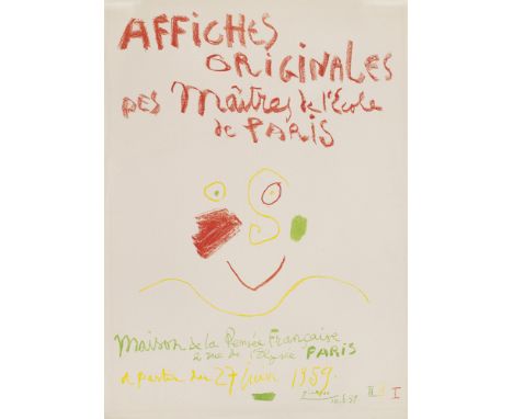 Pablo Picasso.  (1881 Malaga - 1973 Mougins). Affiches originales des Maitres de l'École de Paris. 1959. Farblithographie auf