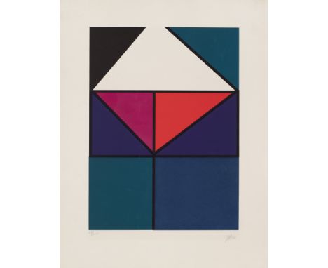 Bauhaus - - Johannes Itten. o.T (Plakat für Ausstellung Baden-Baden). 1965. Farbserigraphie auf Velin. 48 x 35,4 cm (64,6 x 4