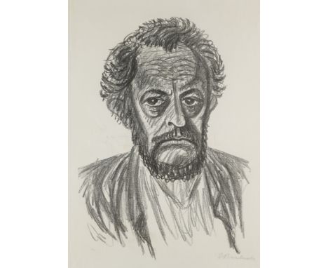 Expressionismus - - Ernst Barlach.  (1870 Wedel - 1938 Rostock). Selbstbildnis I. 1928. Lithographie auf J.W. Zanders Bütten 