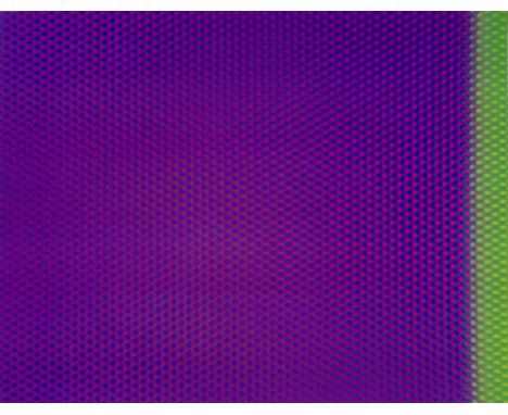Tobias Rehberger (1966 Esslingen)o.T. (Farbverlauf in Grün-Lila-Pink aus "The Missing Colours" - Video still). 1998. Farboffs