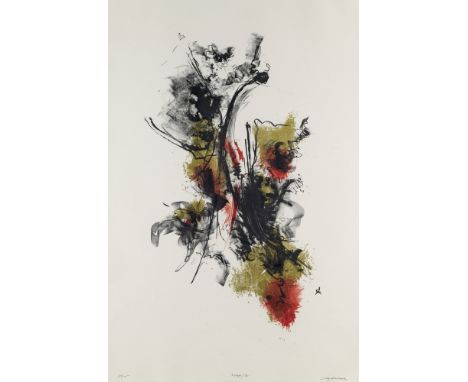 Informel Rolf Cavael (1898 Königsberg - 1979 München)Lithofa 20. 1958. Farblithographie auf  Velin. 67 x 40 cm (87 x 60,5 cm)